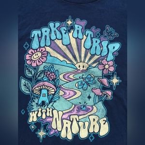 Take A Trip With Nature Tee, Extra Large, Mushroom Psychedelic Design